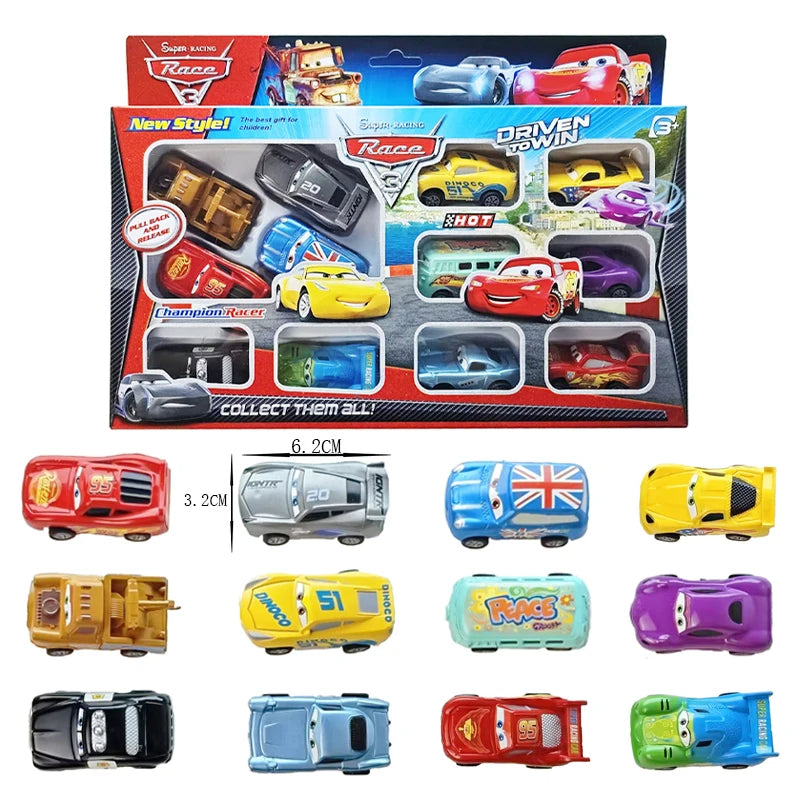 New Disney Pixar Cars 3 Rebound Cars 12 Piece Series Lightning McQueen Jackson Storm Plastic Car Model Toy Boutique Gift Box  ﻿@