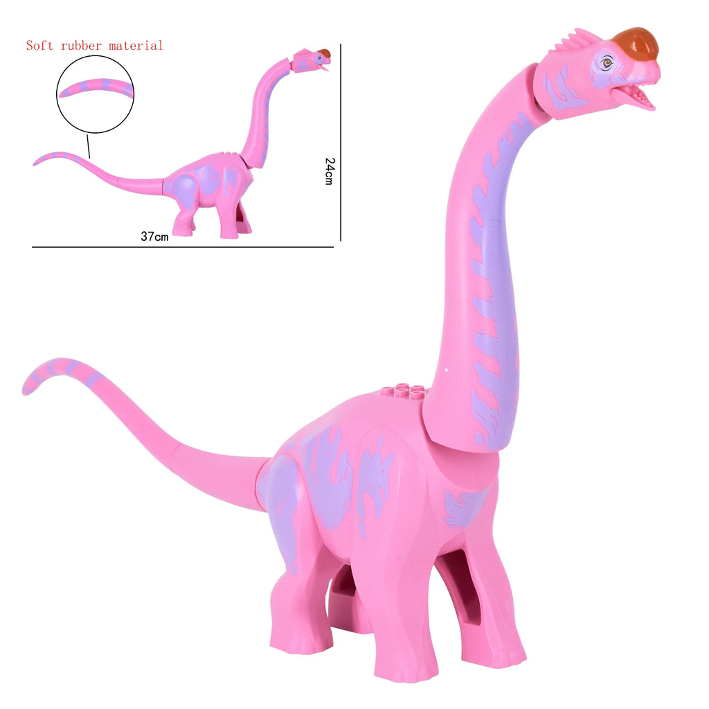 Jurassic Large Spinosaurus Dinosaur World Building Block Figure Movable Joint Prehistoric Animal Model Educational Assemble Toy