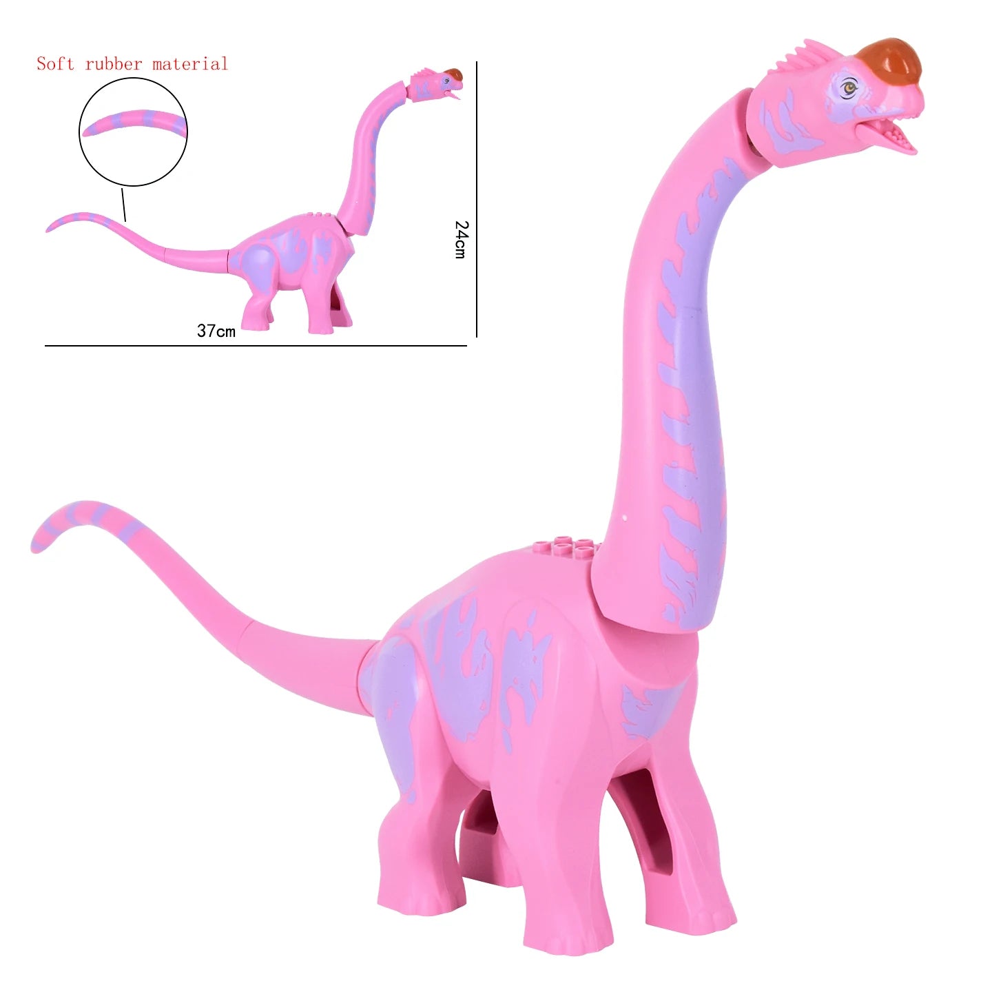 Jurassic Large Spinosaurus Dinosaur World Building Block Figure Movable Joint Prehistoric Animal Model Educational Assemble Toy