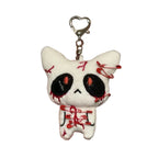 Halloween Horror Plush Keychain Creepy Bloody Monster Doll Goth Bag Charm Scary Accessories for Backpack Cosplay Party Decor