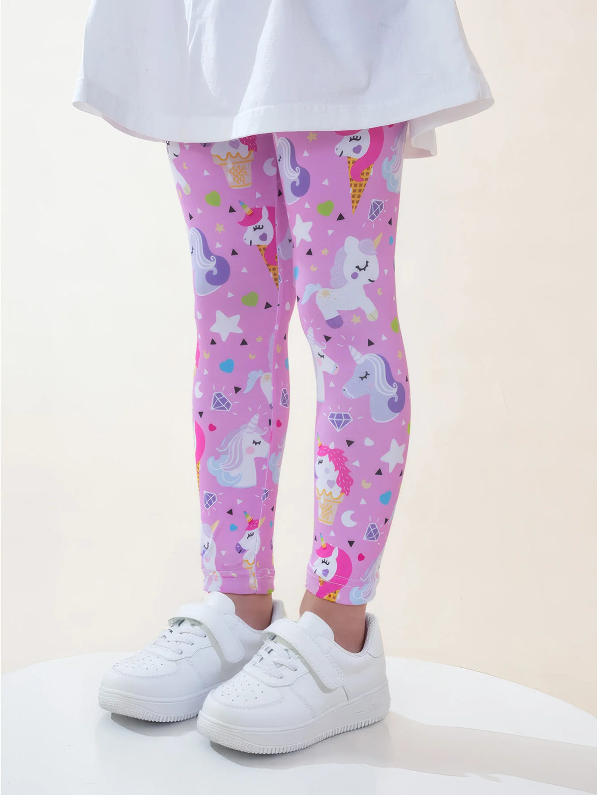 1 Pair of Cute Print Kids Baby Girl Leggings Spring Summer Children Stretch Slim Pants Suitable for 2-12 Years Girls Daily Wear