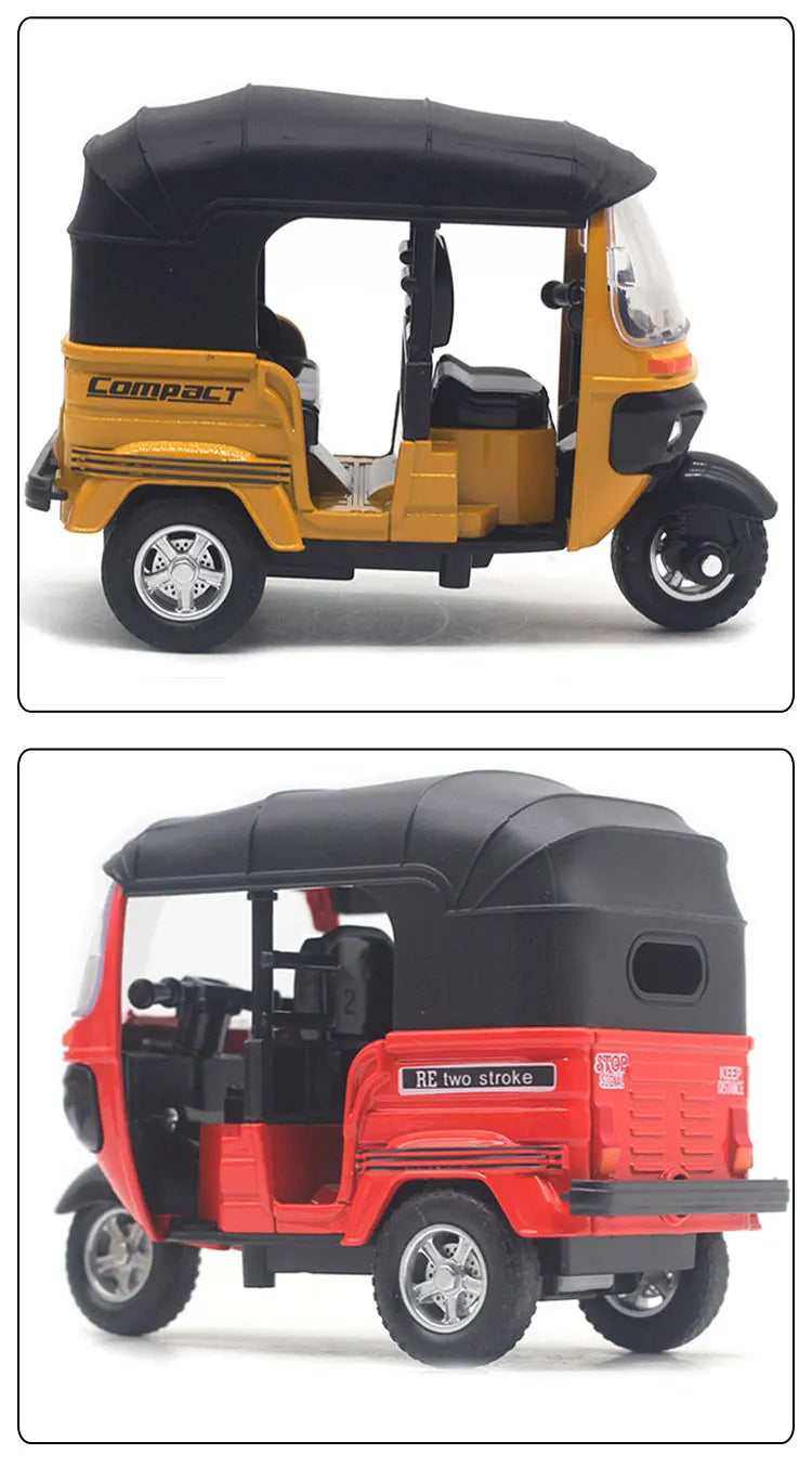 Indian tricycle alloy toy boy simulation alloy car model children's regenerative toy car car car ornament