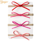1 Set 2024 Classical European Suede Tied Hair Bow Baby Nylon Headband DIY Hair Accessories Hair Bands for Girl Headwear
