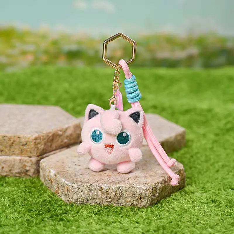 Original Anime Pokemon Kawaii Pikachu Keychain Gengar Mew Sprigatito Mimikyu Stuffed Toy Cute Plush Keyring Doll Pendant Gift