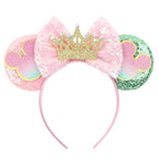 Nieuwste Mickey Mouse Oren Hoofdband Kid Adult Festival Party Pailletten Strik Haarband Vrouwen Baby Girl Party Haar Accessories
