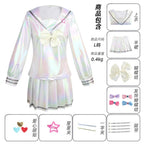 Game NEEDY GIRL OVERDOSE KAngel Cosplay Costume Full Set of Clothing Sailor Suit Jk Uniform Laser Color Skirts Ribbon Wig †