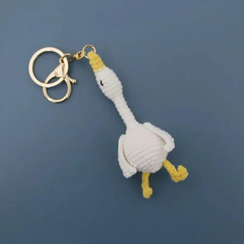 Cute Small Bear Couple Keychains Knitting Cartoon Bear Mini Animal Doll Keyrings Crochet Keychain Wholesale Custom Acceessories
