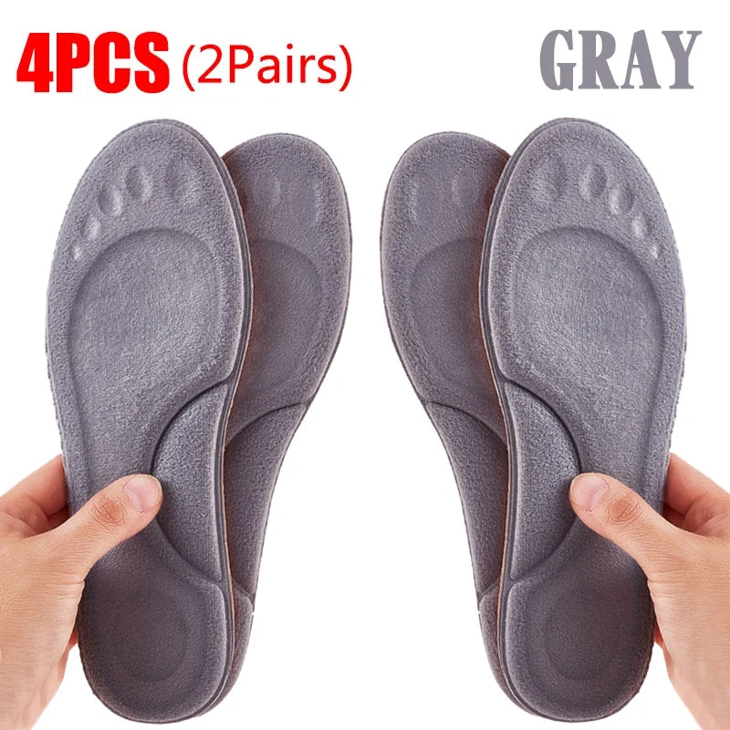 4D Massage Warm Pile Shoes Insoles Super Soft Latex Sports Insole for Feet Running Basket Shoe Sole Arch Support Orthopedic