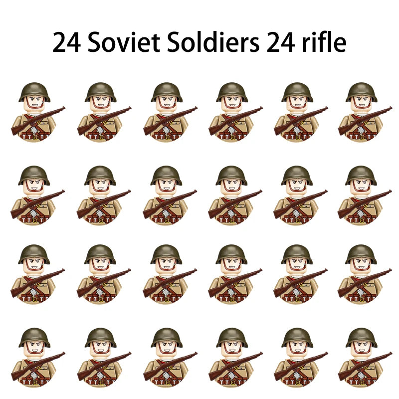 40/set World War II military building blocks National army soldier Character weapon assembly building block Children's toy gifts
