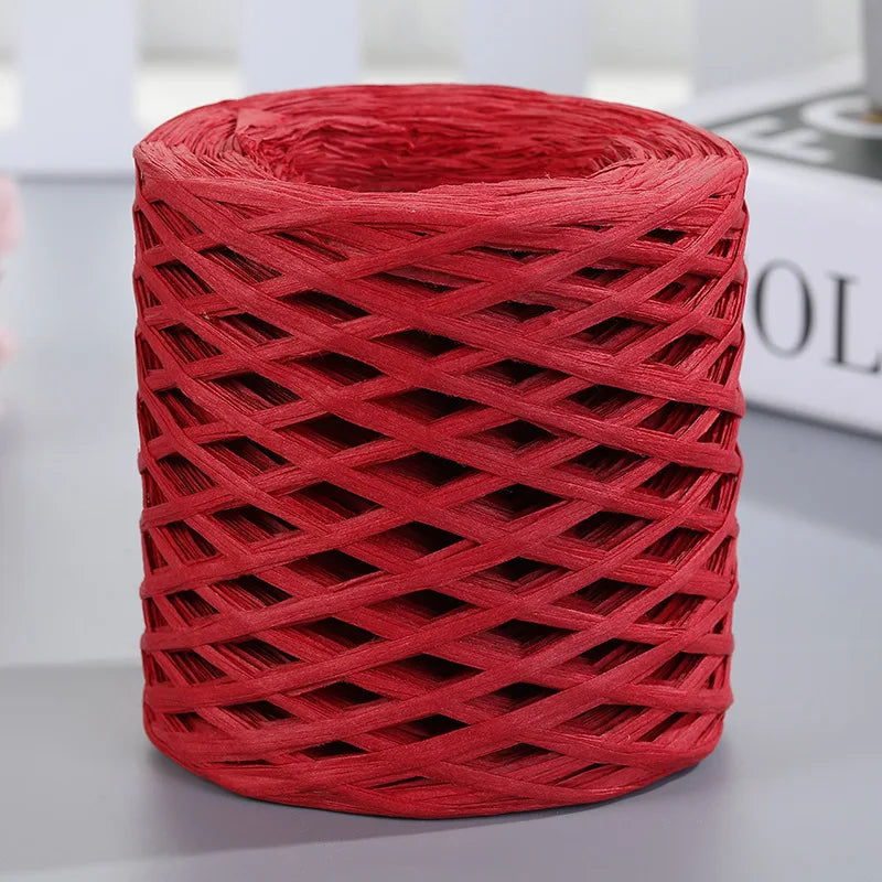 200M Raffia paper rope Straw Yarn For Knitting Crocheting Paper Threads DIY Handmade Summer Sunhat Beach Bag Freeshipping