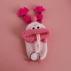 Cute Fruit Series Sausage Mouth Doll Crochet Keychains Custom Knitting Bag For Car Keys Holder Funny Doll Bag For Keys Storage