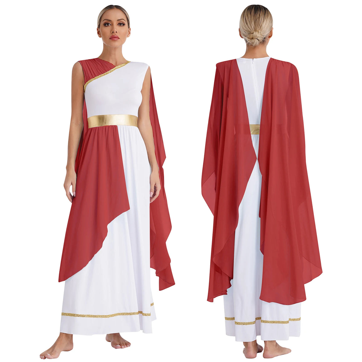 Womens Ancient Greek Athenian Princess Dress Toga Halloween Senator Caesar Cosplay Party Costume Roman Empress Long Robe Dress
