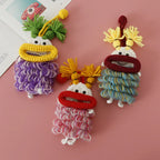 Funny Crochet Keychains Knitting Cute Sausage Mouth Doll Key Holder Knitted Storage Bag Keyrings For Car Keys Wholesale Custom