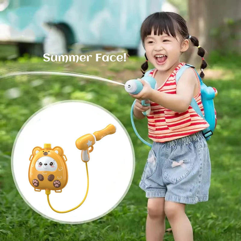 Cartoon Water Guns Toy Summer Kids Outdoor Beach Backpack Water Guns Toy Children's Interaction Water Fight Game Toys Water Guns