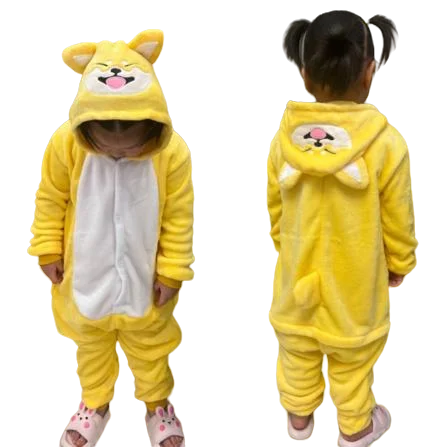 Cartoon Kigurumi For Children Kids' Animal Onesie Pyjamas Dog Wolf Dragon Dinosaur Halloween Carnival One-piece Costume Homewear