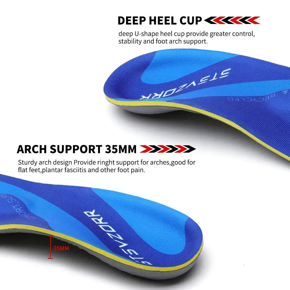 Arch Support Metatarsalgia Insole Plantar Fasciitis Pain Relief Orthotic Insert,Flat Feet Orthopedic Insoles Running Sport Sole