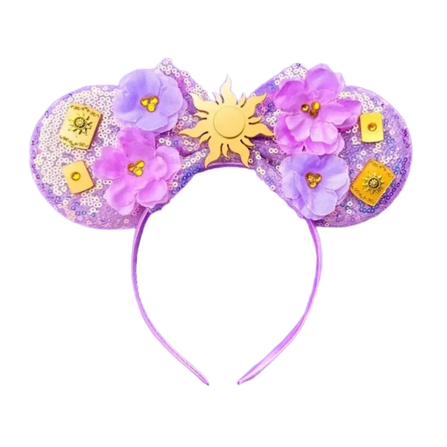 Mouse Ears Headband Cartoon Sequin Bows Headband Birthday Party Christmas Halloween Princess Cosplay Costume For Women Adult