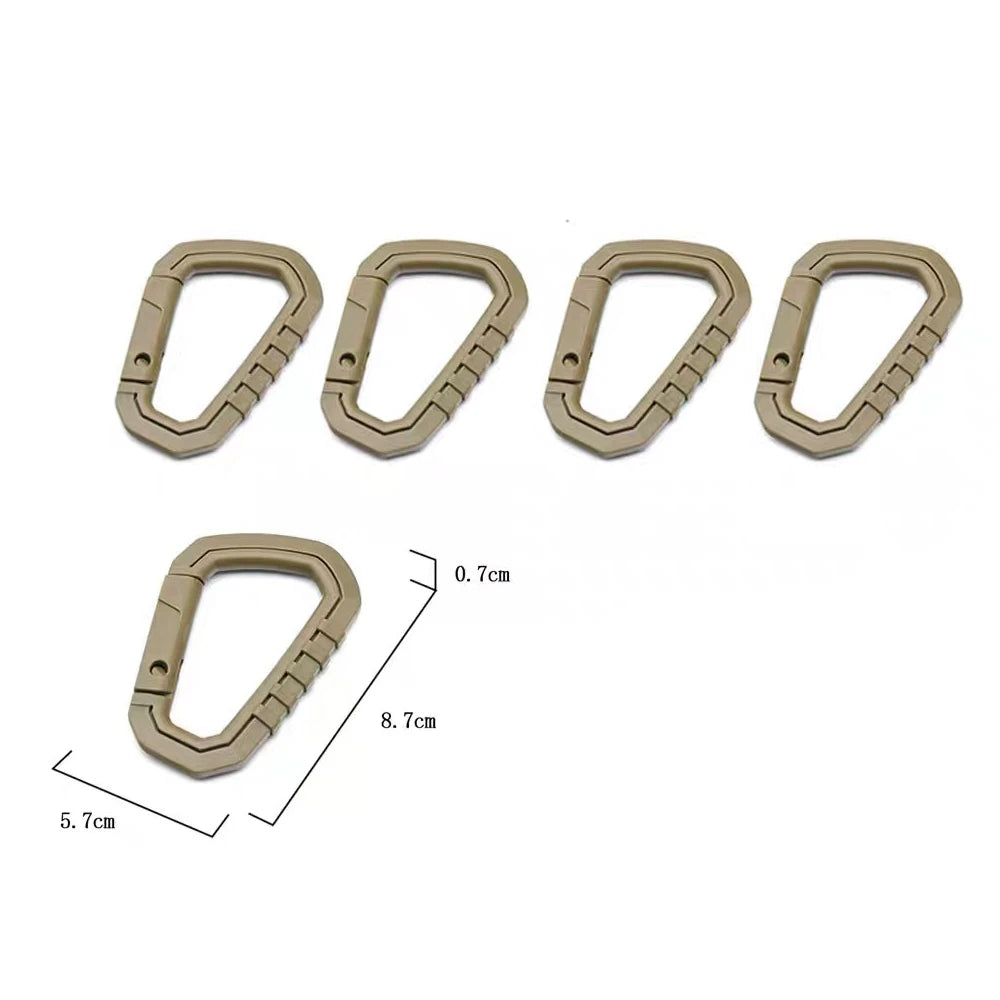 Tactical Carabiner Molle Clip Plastic Buckle ITW Keychain D-Ring Hard Hook Spring Snap EDC Gear Camping Hiking Outdoor Tools
