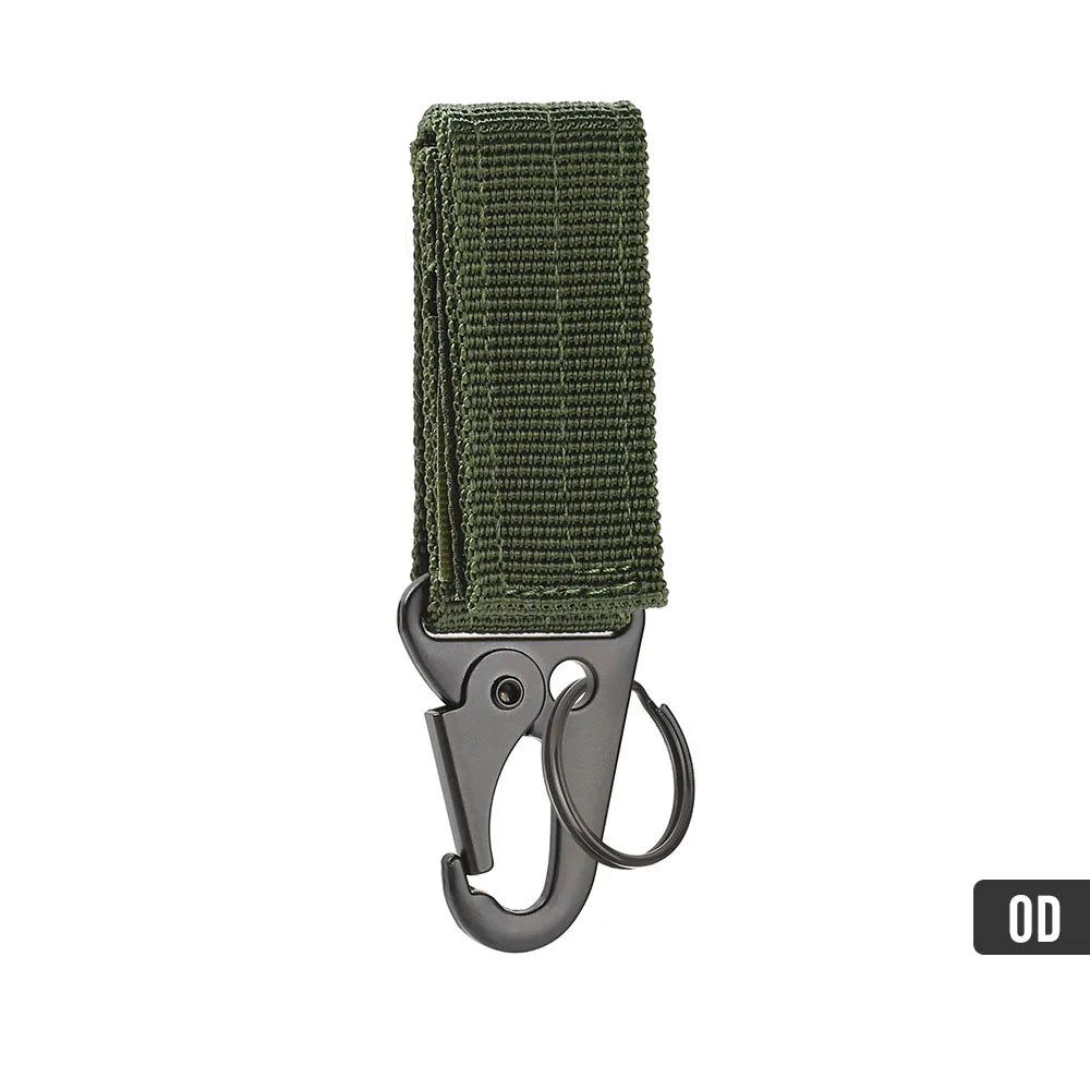 2/5 PCS.Tactical Hanging Buckle Molle Nylon Webbing Carabiner Belt Triangle Keychain for Outdoor Climbing Camping Tool Accessory