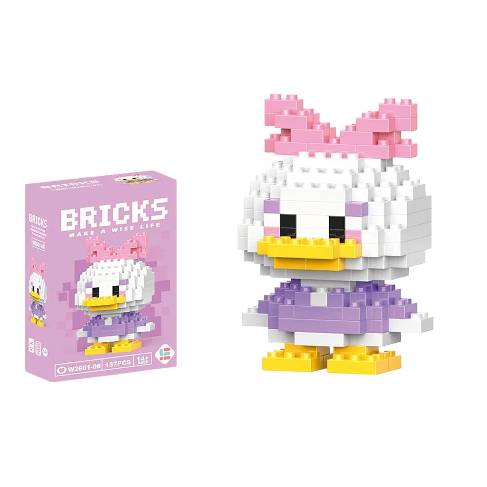 Disney 214 style Winnie LinaBell StellaLou Building Blocks Princess Cartoon Figrues Bricks Children's Assembly Toys Model Gift