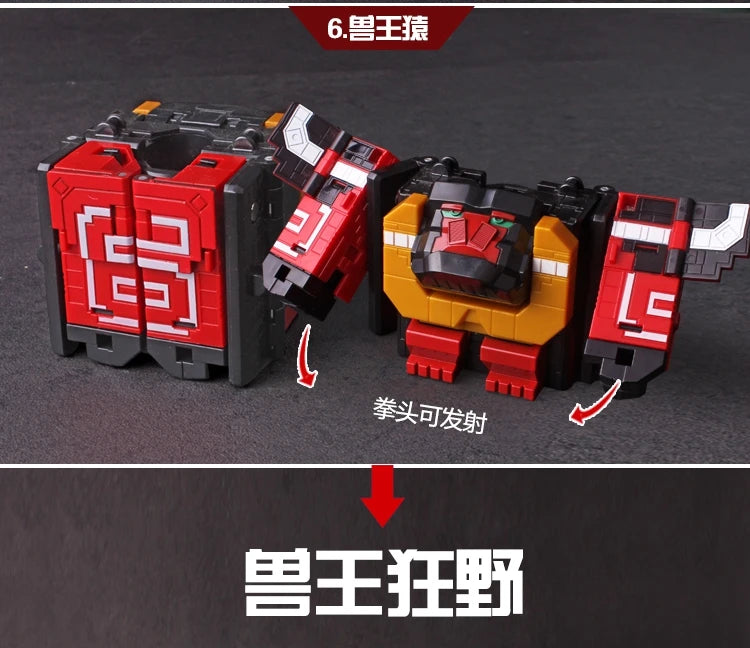 Power Assembling Educational Toys Math Cube Transformation Robot Digits Puzzle Ranger Animals boy toy for Kids