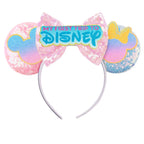 2026 Trip Mouse Ears Headband for Girls Women Sequin Castle 5"Bow Hairband Festival Party Cosplay DIY Hair Accessories