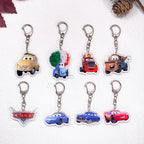 1/11Pcs Disney Cars Lightning McQueen Keychain Accessories Acrylic Charms Pendant For Bag Funny Key Holder Backpack Decoration