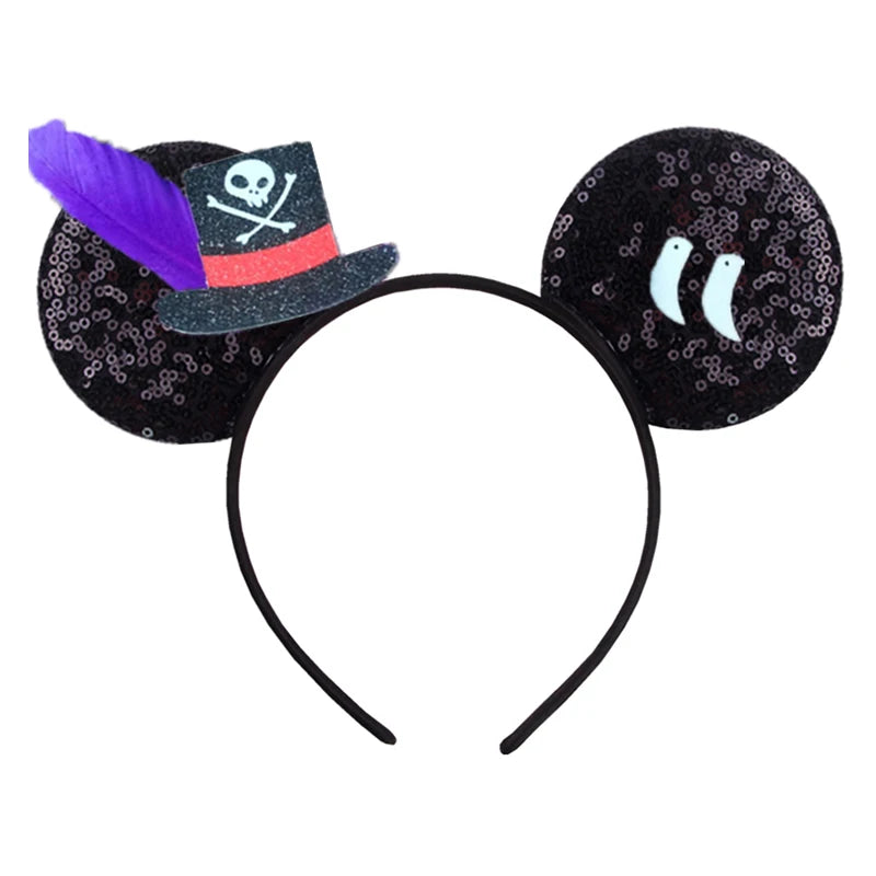2026 Festival Party Cosplay Mouse Ears Headband 3.3" Ears Glitter Hairband For Boys Girls DIY Cartoon Hair Accessories