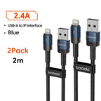 Toocki USB Cable For iPhone 14 13 12 Pro Max X XS XR 8 7 Plus iPad Fast Charging Charger Aluminum iP Cable For iPhone Data Cord