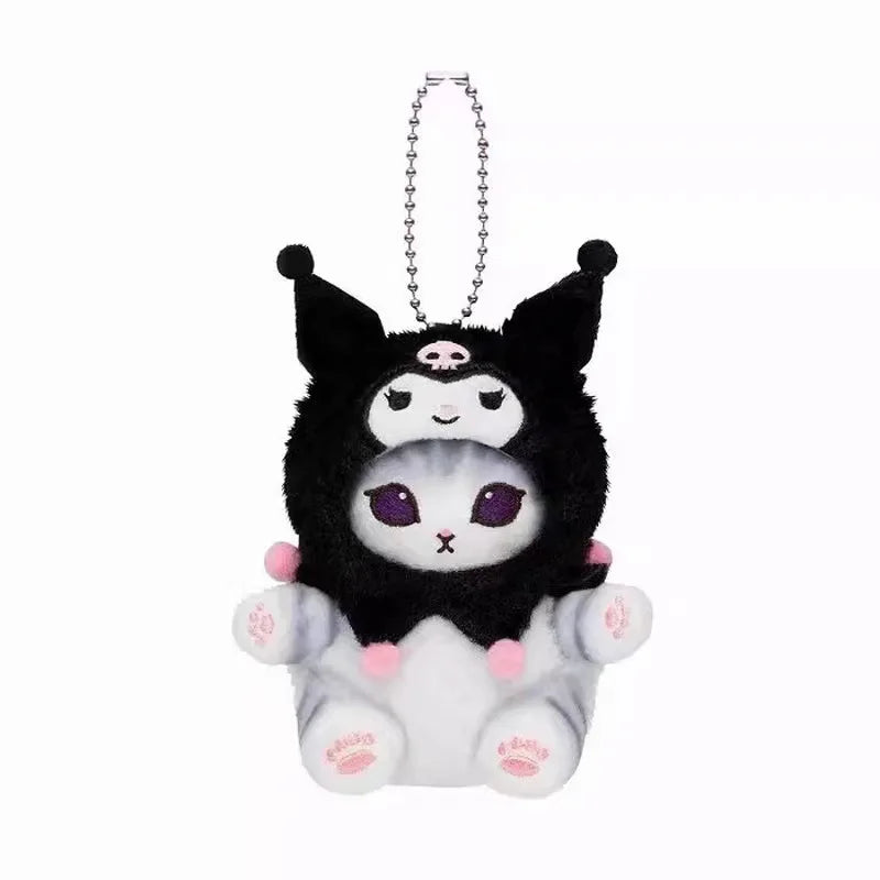 Kawaii Mofusand Cross-Dressing Sanrio Hello Kitty Kuromi Hanyodon Plush Keychain Pendant Anime Plush Backpack Pendant