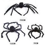 30/90/150cm Halloween Black Scary Giant Spider Huge Spider Web Halloween Decor Home Bar Haunted House Prop Holiday Outdoor Decor