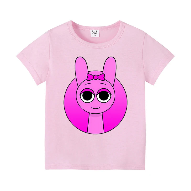 Sprunkis Boys Girls Child T Shirt Clothes Tops Children's Clothing Summer Cute Cotton Short Sleeve Tee New Kids Birthday Gifts