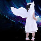Kids Adult Party Swallow White Angel Feather Wings Halo Magic Wands Cosplay Elastic Straps Wedding Halloween Christmas Birthday