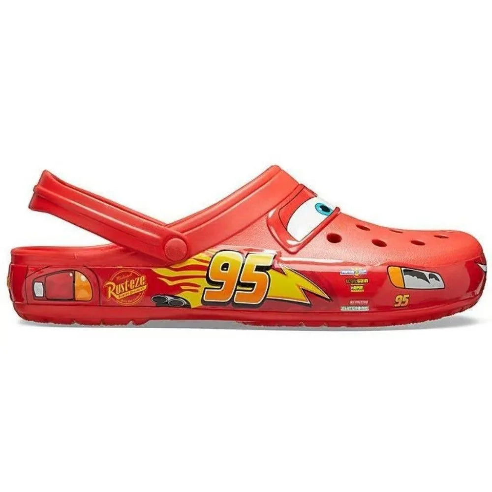 Lightning McQueen Hole Shoes Anime Cartoon Printing Kawaii Summer Travel Joker Portable Beach Cars Sandals Slippers Holiday Gift