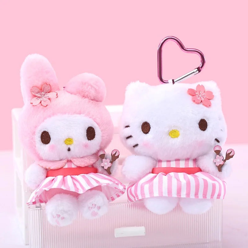 Kawaii Authentic Sanrio Hello Kitty  Kuromi Plush Doll Toys Pendant Cute Plush  Keychain Bag Pendant Christmas Gifts12CM