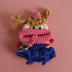 Funny Crochet Keychains Knitting Cute Sausage Mouth Doll Key Holder Knitted Storage Bag Keyrings For Car Keys Wholesale Custom