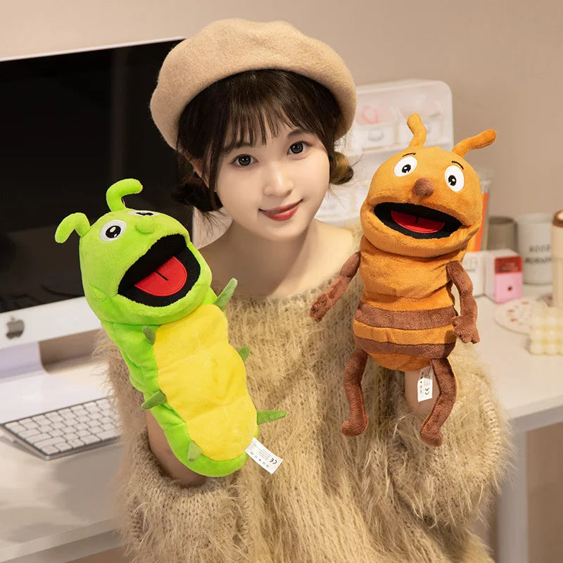 Insect Plush Hand Puppet Storytelling Bee Ladybird Butterfly Soft Stuffed Plush Toys Early Education Hand Finger Story Puppet