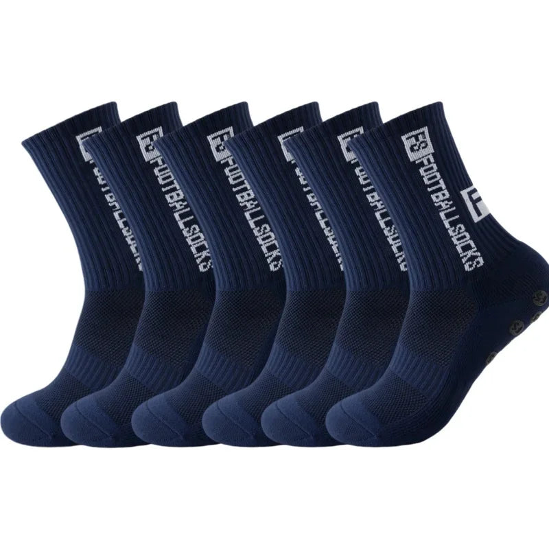 6Pairs/Lot FS Football Socks New Style Round Silicone Suction Cup Grip Anti Slip Soccer Socks Sports Men Baseball Rugby Socks