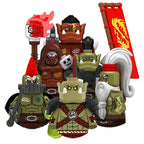 ZHMS01 Medieval Knight Orcs Warrior Elves Figures Building Blocks Army Armored Soldiers Shield Weapons Bricks Toys
