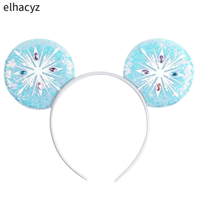 Mickey Cartoon Olaf Headbands for Kids Cute Snowman Ears Hair Accessories Women Elsa Frozen Hairband Girls Cosplay Headwear Gift