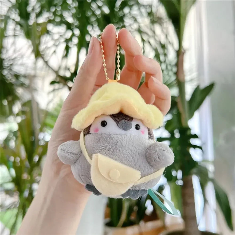 Cute Penguin Plush Key Ring Tourist Hat Penguin Keychain For Girls Gifts Creative School Bag Keychain