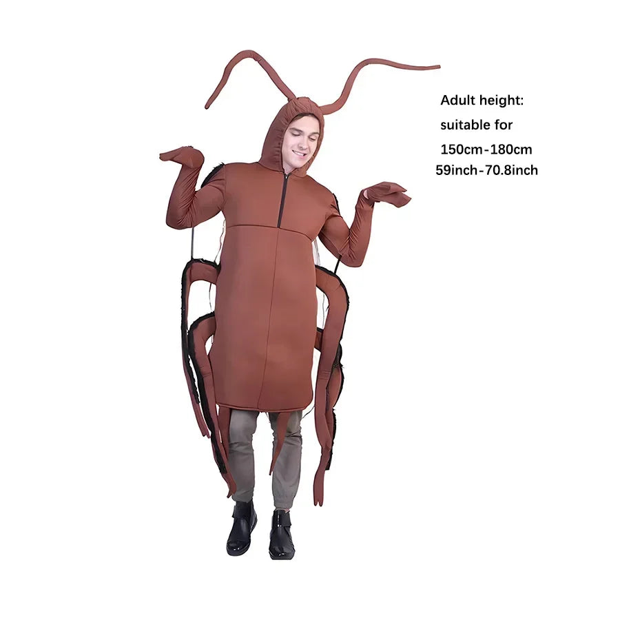 Adult Kid Play Halloween Costumes Unisex Funny Outfit Party Props Costumes One Piece Clothing Cosplay Cockroach Clothing 2024