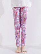 1 Pair of Cute Print Kids Baby Girl Leggings Spring Summer Children Stretch Slim Pants Suitable for 2-12 Years Girls Daily Wear