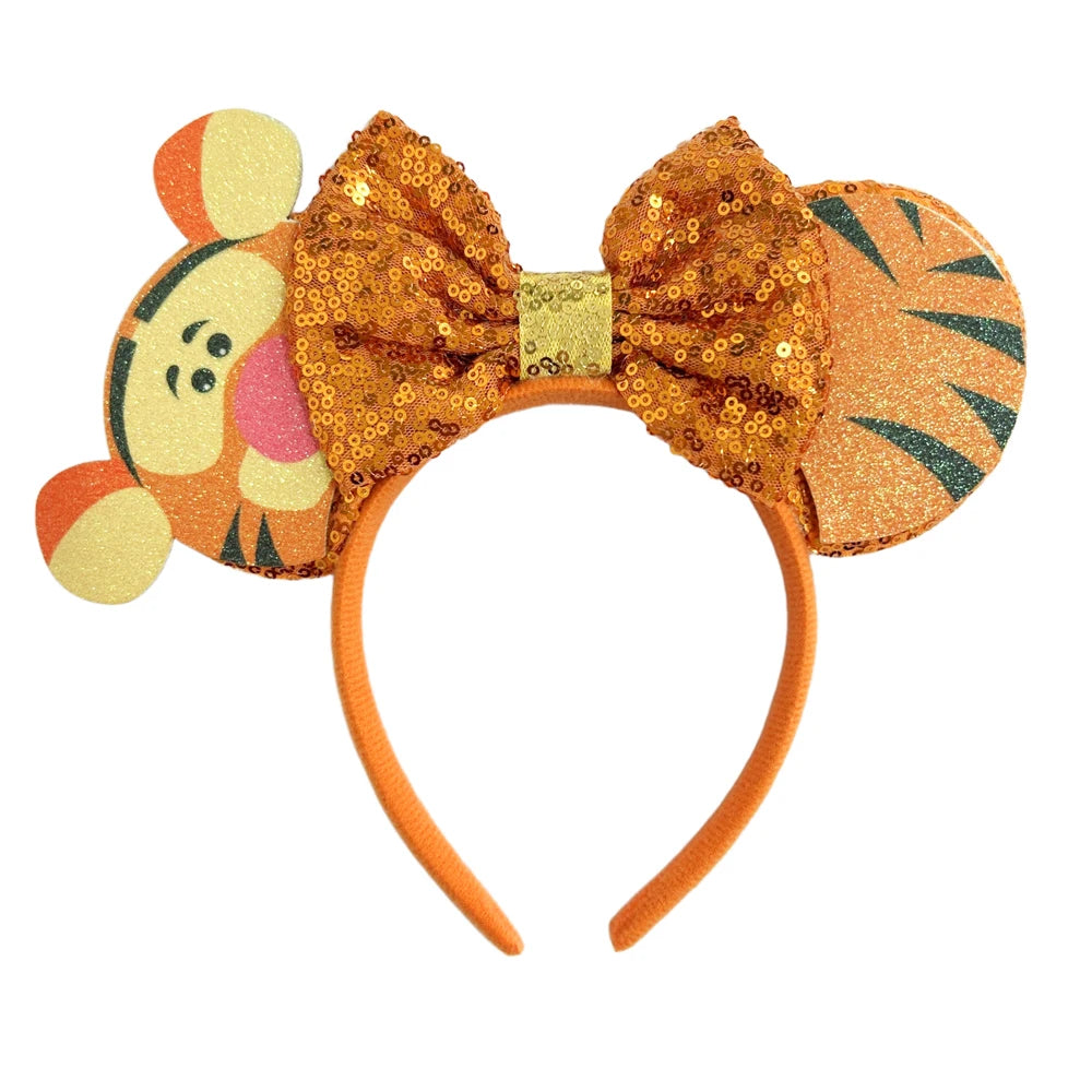 Mouse Ears Headband Cartoon Sequin Bows Headband Birthday Party Christmas Halloween Princess Cosplay Costume For Women Adult