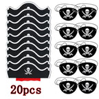 5/10/20pcs Pirate Eye Patches Skeleton Eye Mask Felt One Eye Skeleton Captain Eye Patches for Halloween Pirate Theme Party Decor