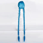 LOL Jinx Cosplay Wig Long Braided Blue The Loose Cannon Wig with Blue Braid Heat Resistant Synthetic Hair Anime Wigs