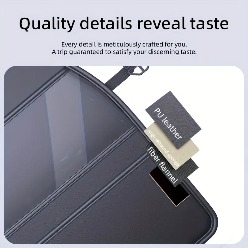 New Car Seat Protection Cover Car Seat Kick Proof Pad with Pockets PU Auto Seat Back Storage Bag Multi-functional Tablet Holder