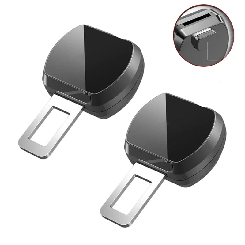 1/2PCS Car Seat Belt Clip Extender Safety Seatbelt Lock Buckle Plug Thick Insert Socket Extender Safety Buckle For Tesla Porsche