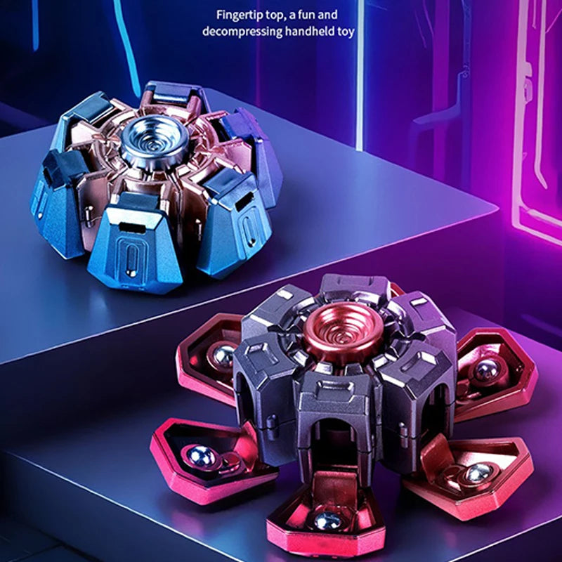 Creative Transformable Finger Mecha Fidget Spinner Tech Aesthetic Mechanical Transformation Fidget Toy For Children Gift