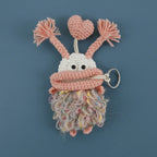 Funny Crochet Keychains Knitting Cute Sausage Mouth Doll Key Holder Knitted Storage Bag Keyrings For Car Keys Wholesale Custom